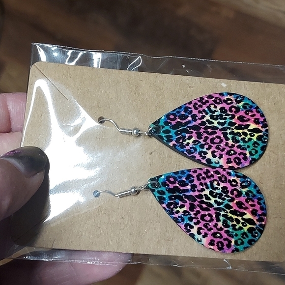 Earrings animal print printed on both sides - Picture 2 of 3
